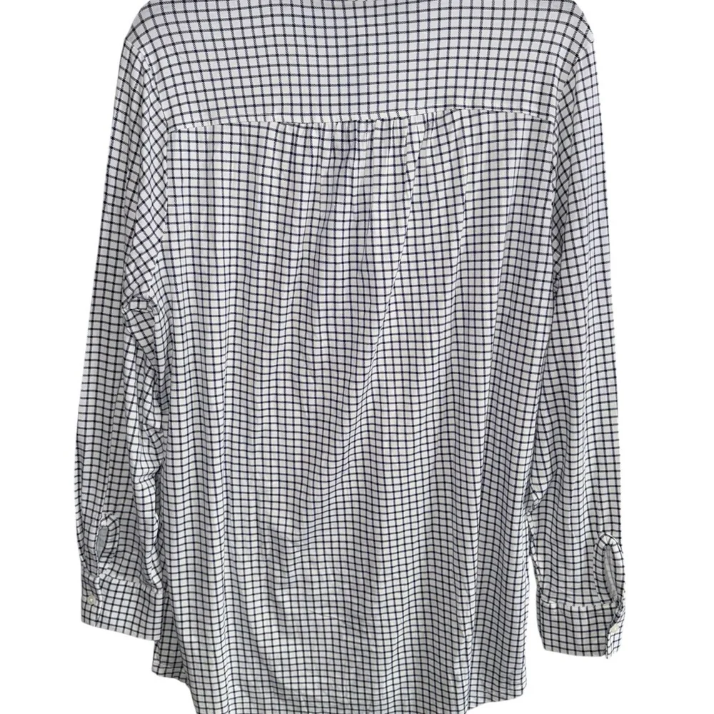 Lands’ End Women’s Blue and White Checkered Shirt Size 1X 16W-18W - Picture 2 of 6